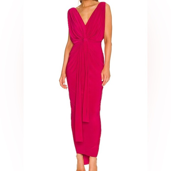 MISA Los Angeles Pink Xenia Knotted Maxi Dress Small - Picture 1 of 8